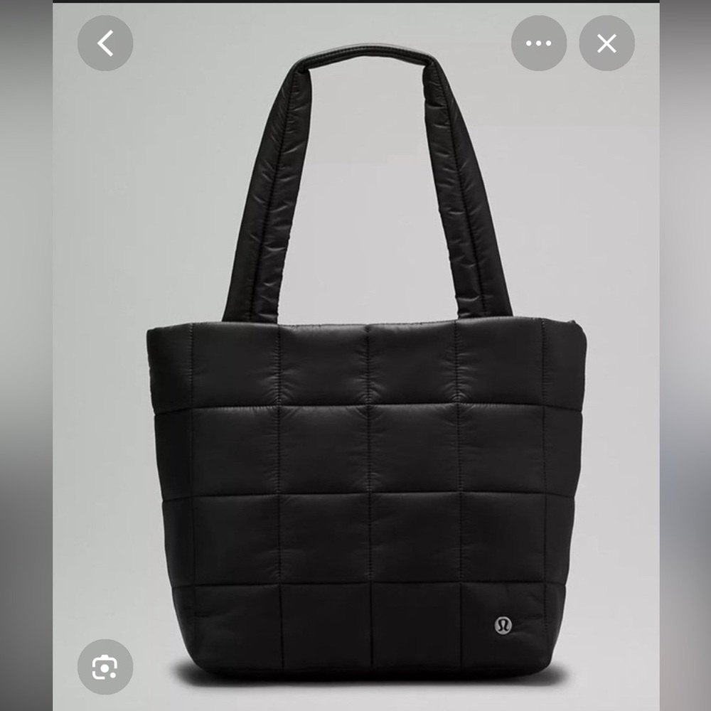 Lululemon Black Quilted Grid Tote